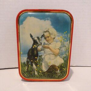 Edward Sharp Toffee Hastings Tin By Appt to King George VI Girl Goat Flowers